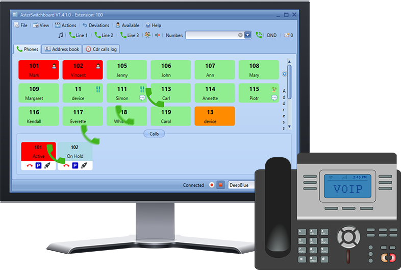 Operator panel for Asterisk PBX